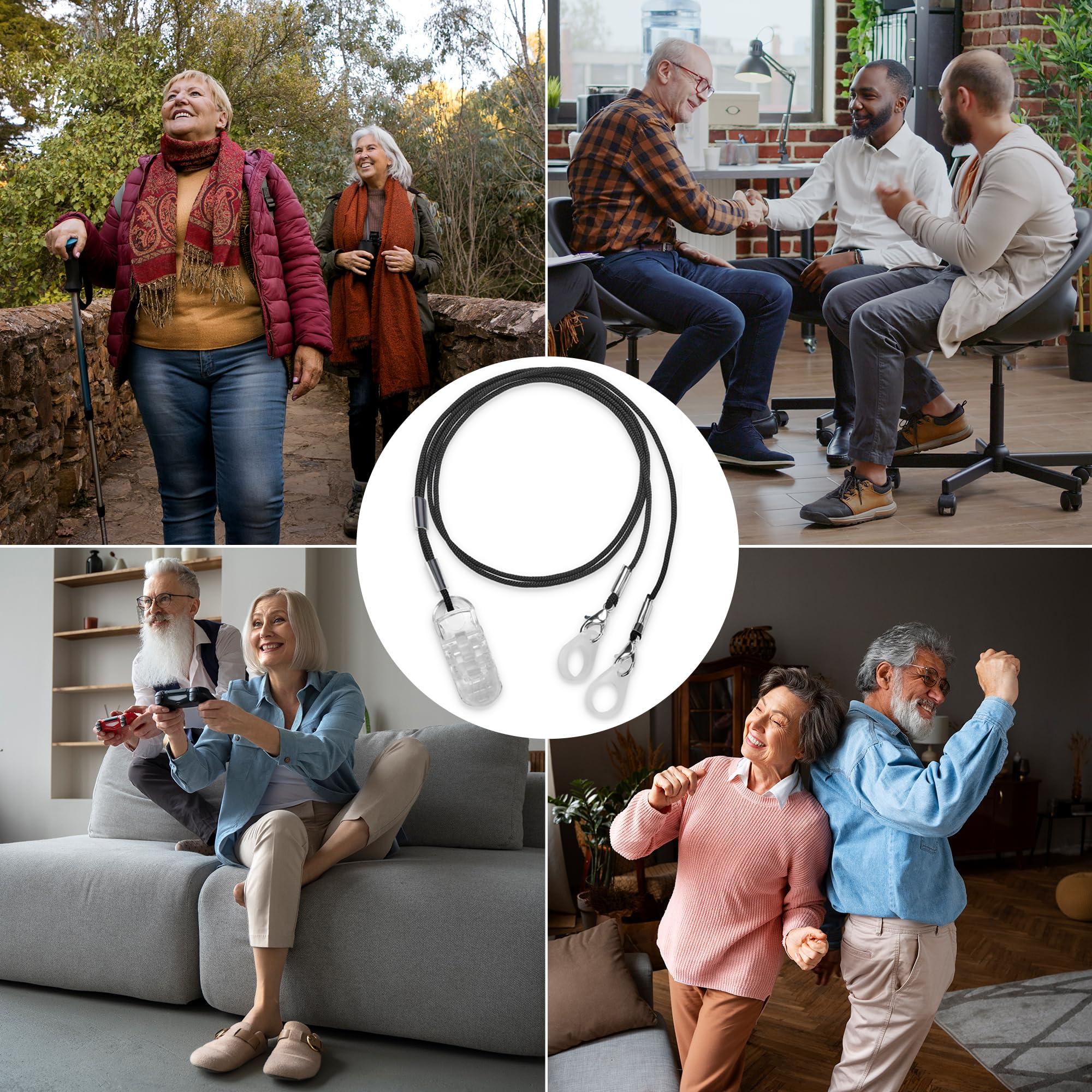 MEDca Hearing Aid Clip - Protective Holder with Anti Lost Lanyard Cord - Rope with Loops and Clip and Security Clip Ideal for Behind the Ear Hearing Aids and Personal Sound Amplifiers