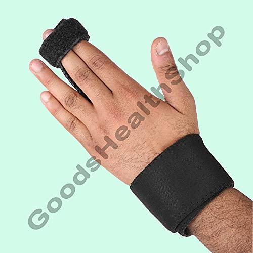 GoodsHealthShop GoodsHealthShop 2 Finger Splint Trigger Finger Splint Adjustable Full Hand and Wrist Brace Support, Metal Straightening Immobilizer Treatment for Sprains, Mallet Injury, Arthritis (Small)