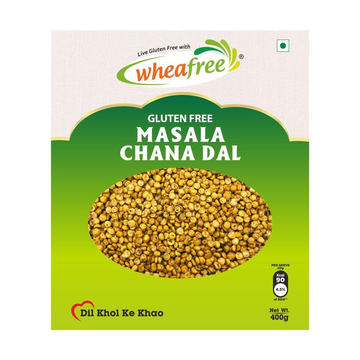 wheafree Wheafree Gluten Free Masala Chana Dal (400gm) | Ready to Eat Snacks | Indian Tasty and Crunchy Snacks | Tangy and Spicy Taste