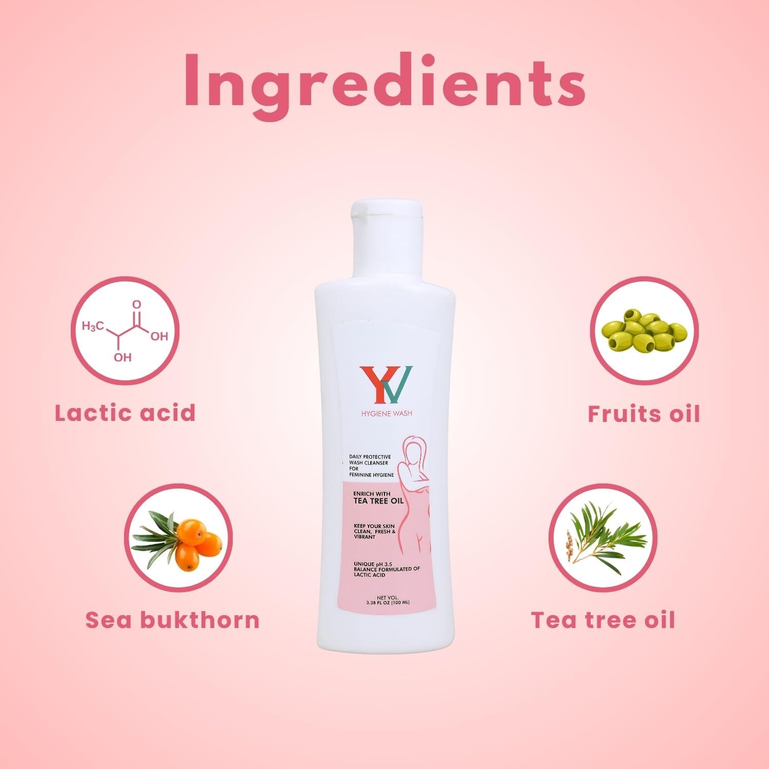 YV YV - Best Intimate Hygiene Wash for Women - Spray- pH Balanced - Daily Use Cleanser for Intimate Area - 100ml