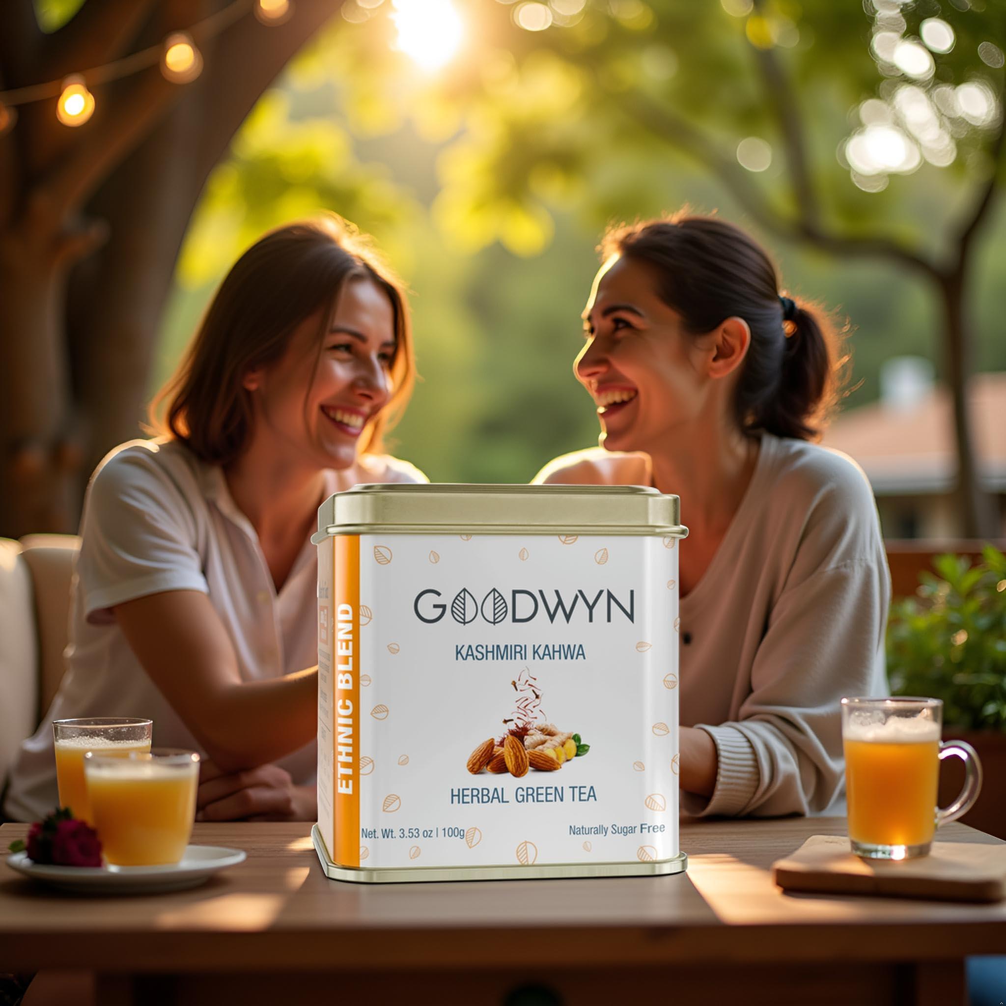 Goodwyn Goodwyn Kashmiri Kahwa Green Tea, A Supreme Blend of Green Tea and Indian Spices, 100 Grams