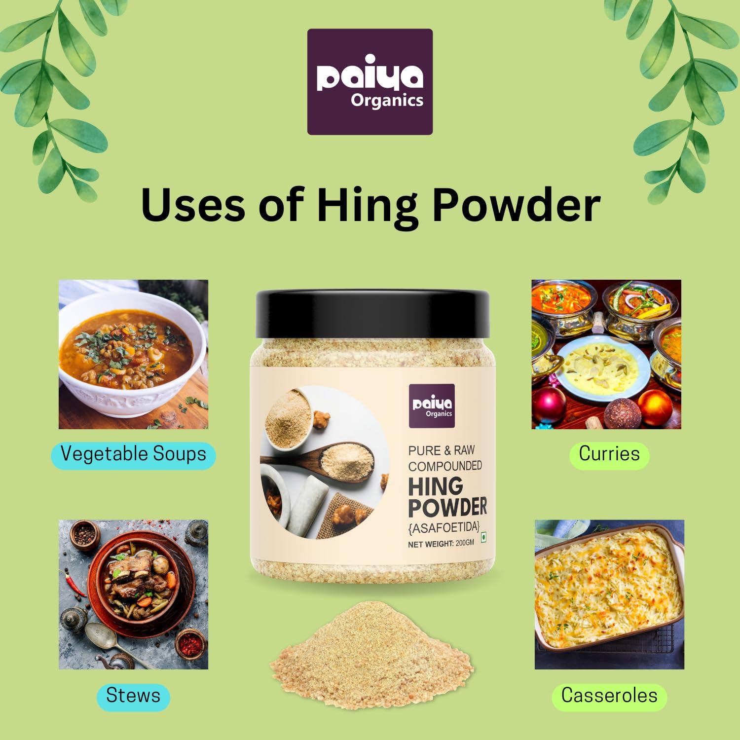 paiya organics Paiya Organics 100% Pure Hing (Asafoetida) Powder - Aromatic Spice for Flavorful Cooking 200gm