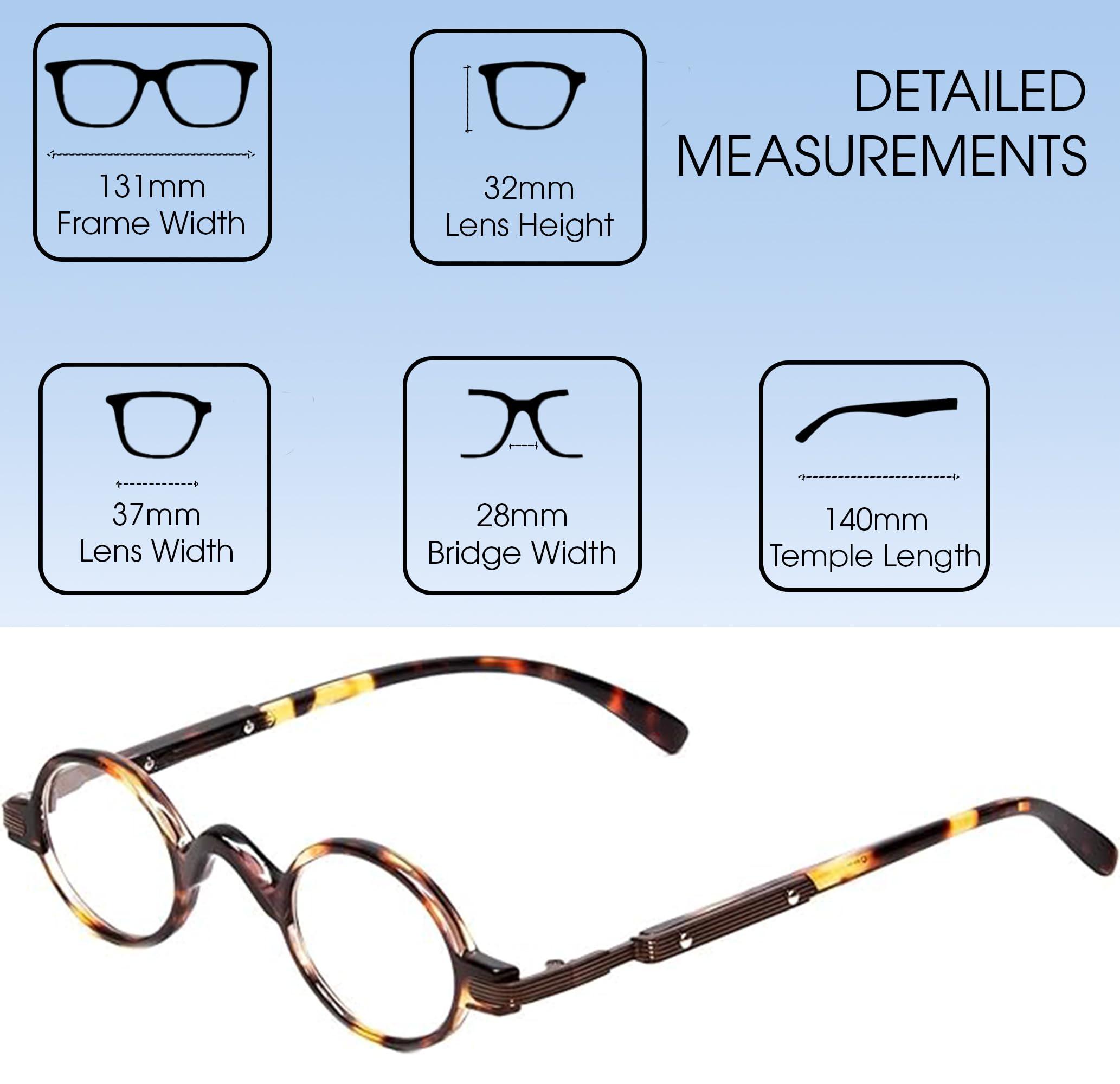 Calabria Calabria R314 Vintage Professor Oval Reading Glasses Incredibly Lightweight, Tortoise, Medium