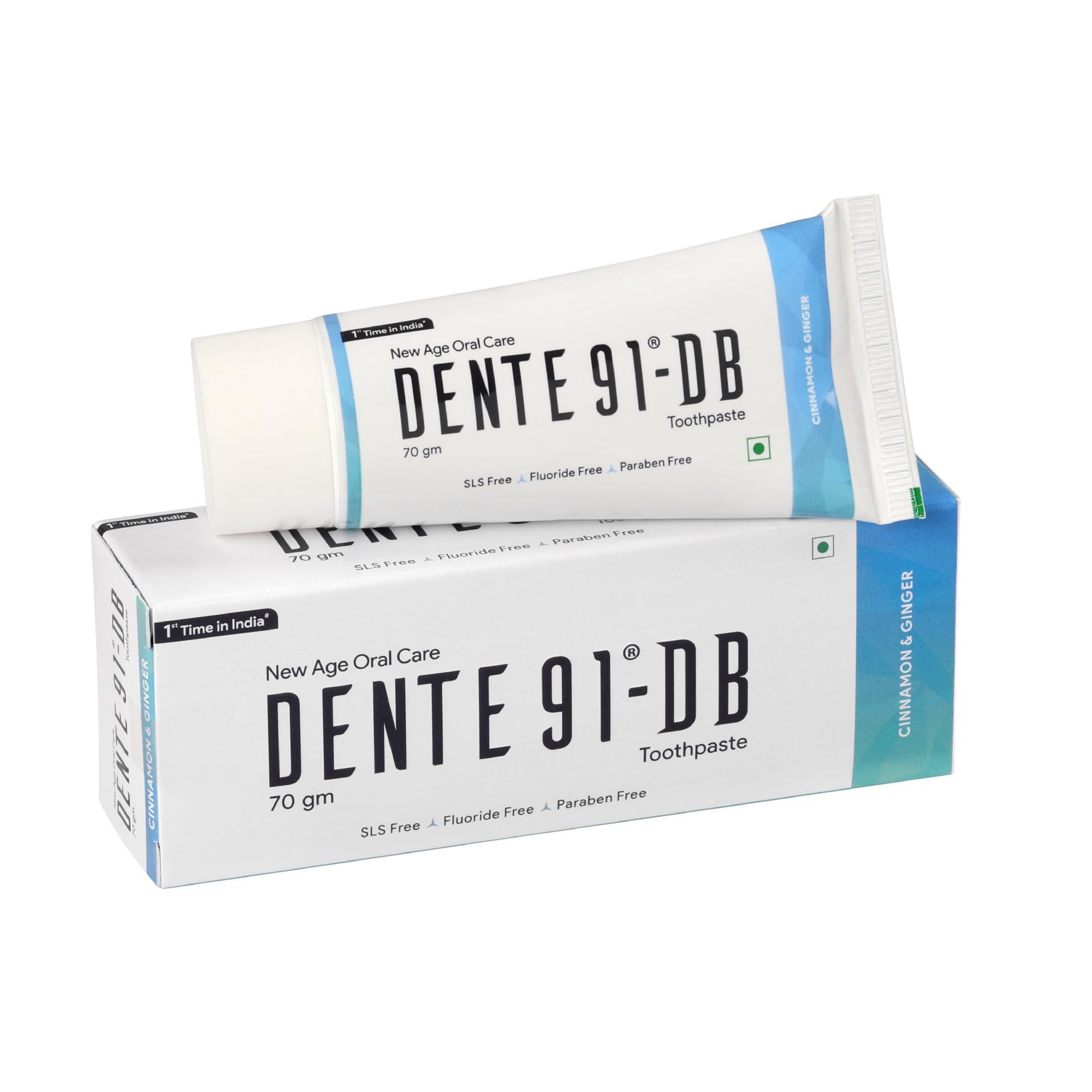 DENTE91 Dente91 DB Toothpaste| Sensitivity Relief | Repairs Cavities | Fights Gum Disease | Reduces Bad Breath | Strengthens Enamel | SLS free | Fluoride free | Paraben free, Pack of 1, 70g