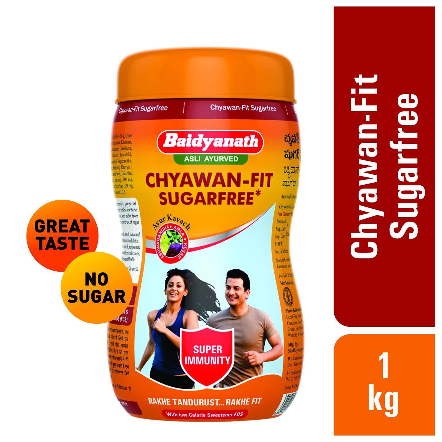 Baidyanath Baidyanath Asli Ayurved Chyawan-Fit Sugar Free Chyawanprash 1 Kg - (Pack Of 2)