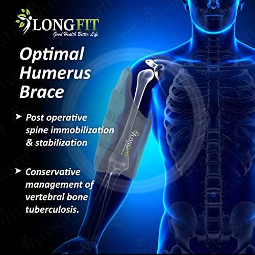 Longfit Longfit Humeral Brace Arm Support Humerus Fracture Brace for Men, Women & Adults (XL, Black)