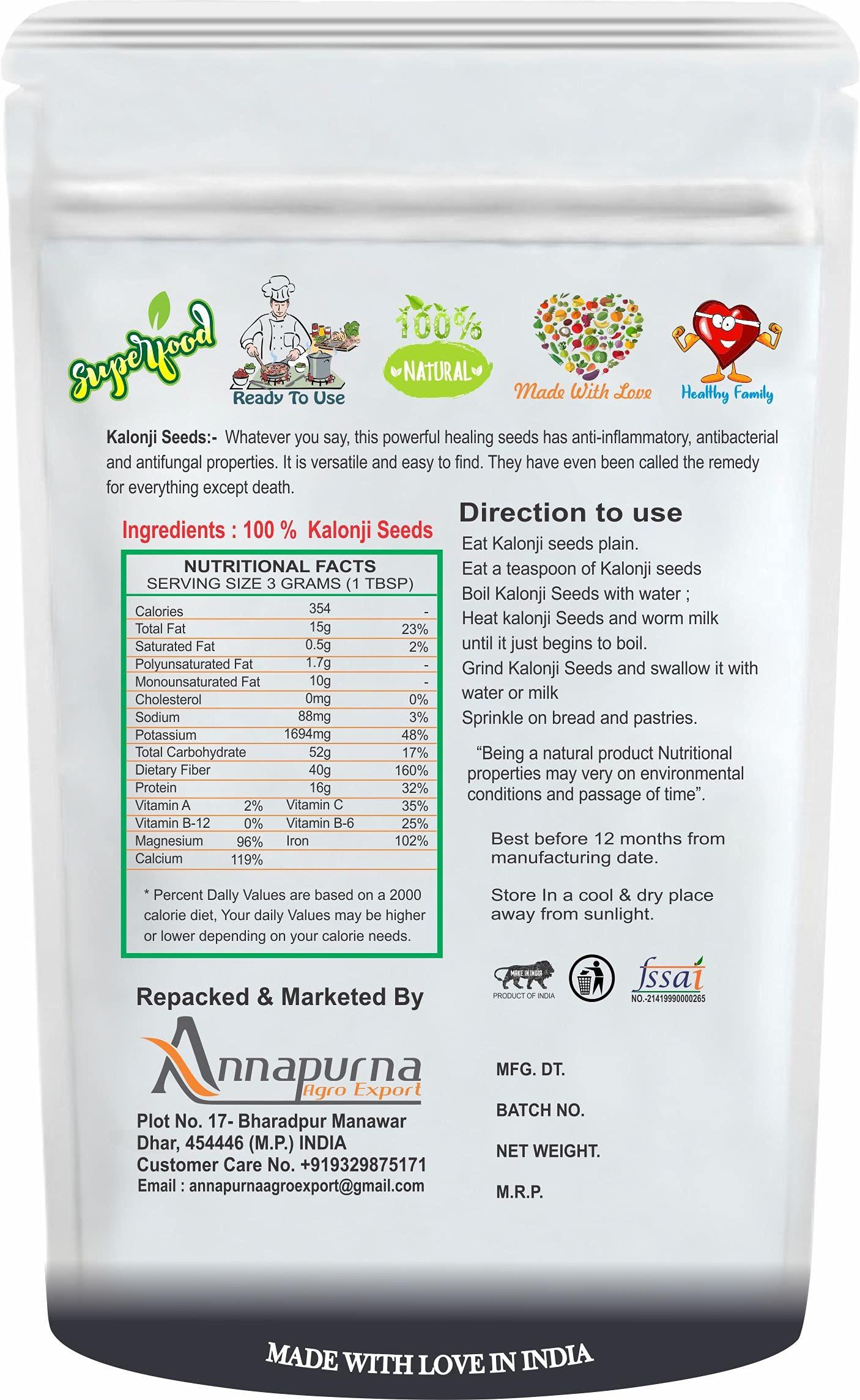 B Naturall B Naturall Kalonji Seeds | Nigella Seeds | Black Cumin Seeds - 500 GM X 2 = 1 KG By B Naturall