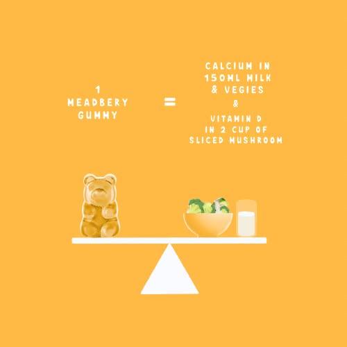 MEADBERY Meadbery Kids Multivitamin Calcium Combo Gummy Bears Glutenfree Formula With Minerals And Vitamins B C D E B12 B6 For Kids Bone Health Growth Kids Bone Teeth Health 30+30 Tasty Gummies