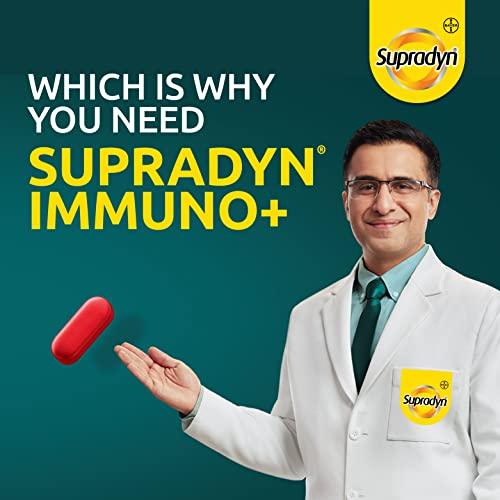 Supradyn Supradyn Immuno +, Multivitamin Vit C, Vit D, Zinc, Unique blend of Tulsi, Turmeric, Shatavari & Ashoka, Pack of 9 x 10 Tablets