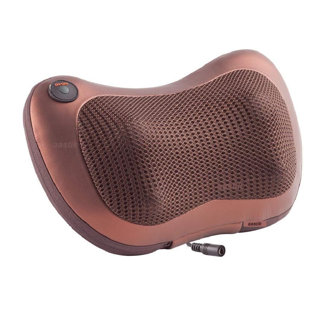 AASTIK AASTIK Pillow Massager Car Seat Electric For Body Pain Relief neck massager cushion seat stress pain relief relax massage Car or Electronic Massage Pillow Massager 8 Ball Neck Shoulder (Brown)