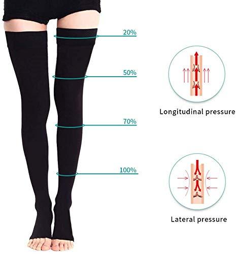 QUADA QUADA Medical Compression Stockings for Vericose Veins Edema Degraded Pressure, 20-30mmHg Opaque Graduated Compression Stockings Support Hose for Women (Black) (Beige, M)