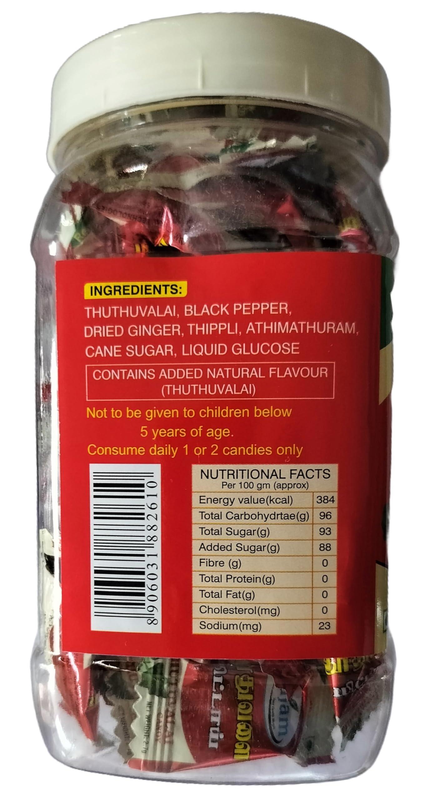 Rajam Rajam Thuthuvalai Candy 270 Gram (Rs.1 pouch * 100 candy) - Thuthuvalai Mittai
