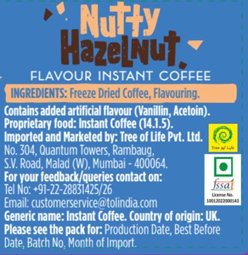 Beanies The Flavour Co Beanies|Instant Flavoured Coffee |Nutty Hazelnut|Low Calorie, Sugar Free|50 g|Pack of 1