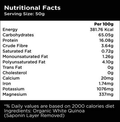 HANMAN NUTRITIONS HANMAN NUTRITIONS Organic White Quinoa Seeds - High Protein & Gluten Free (250 GM)