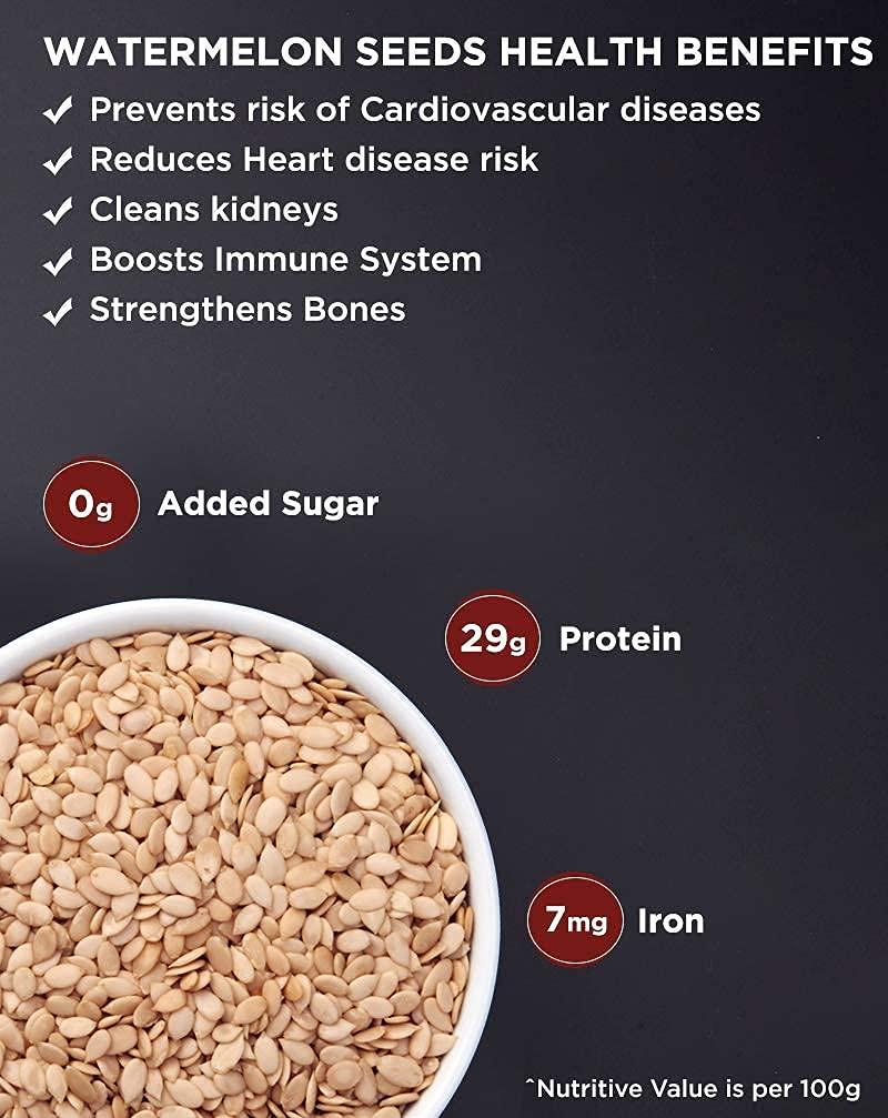 Nature Vit NatureVit Watermelon Kernel Seeds, 250g (Jar Pack) | Watermelon Seeds without Skin | Tarbooj Magaz | Specially for Making Gravies in Indian Curries |