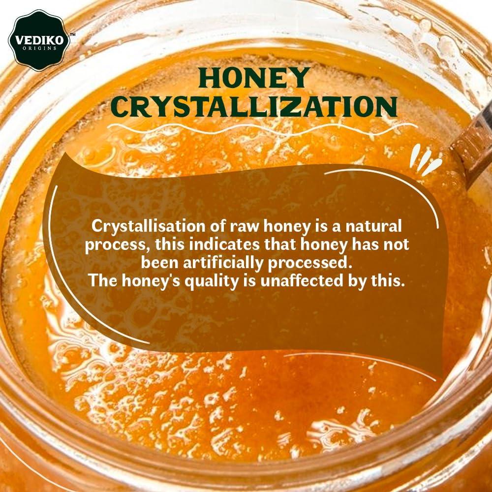 Vediko Origins Vediko Origins Farm Fresh Raw Forest Honey (500 Gm) | 100% Pure And Natural Unprocessed Single Origin Basil Honey | Respiratory Booster