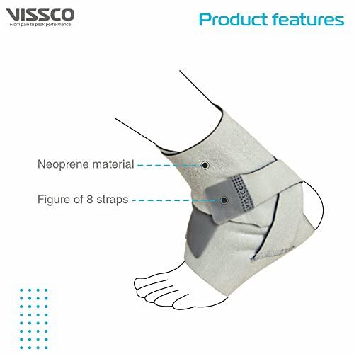 Vissco Vissco Neoprene Ankle Support, Provides Optimum Compression & Support to the Ankle - Large (Grey)