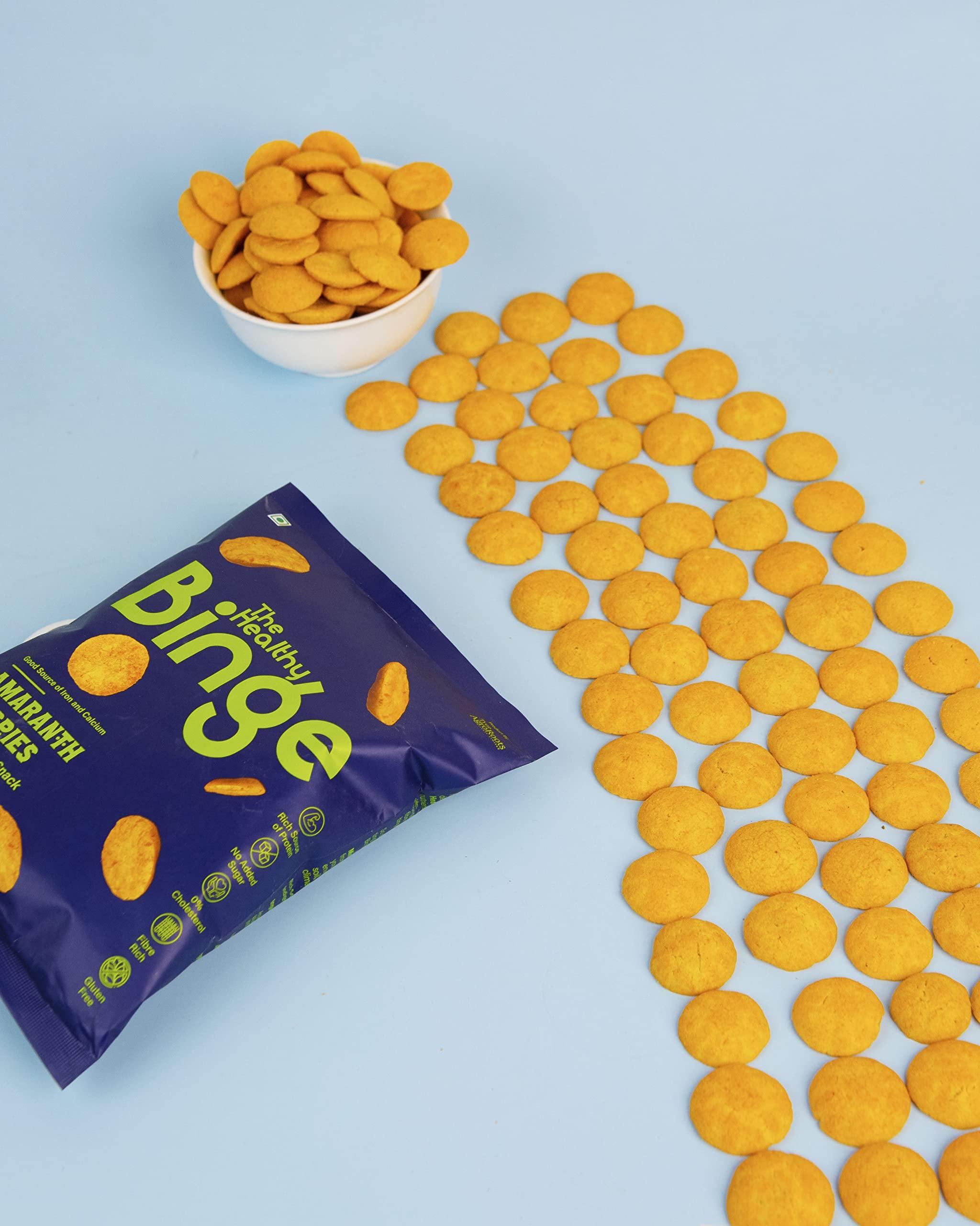 The Healthy Binge Kids-Friendly Combo Pack| Classic Cheese & Salted Caramel Chips| Baked not Fried | As seen on Shark Tank India| Healthy Snacks| 0% cholesterol High Protein & Fiber | No MSG|| Pack of 24