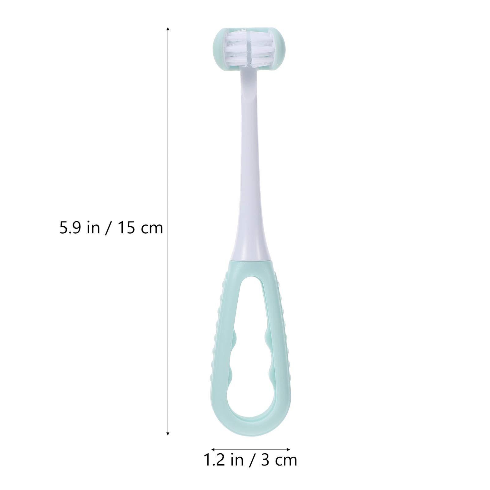 KTMGlobal KTM 3 Sided Autism Toothbrush Kids Toothbrush Soft Bristle Toothbrush Toddler Toothbrushes Sky- blue