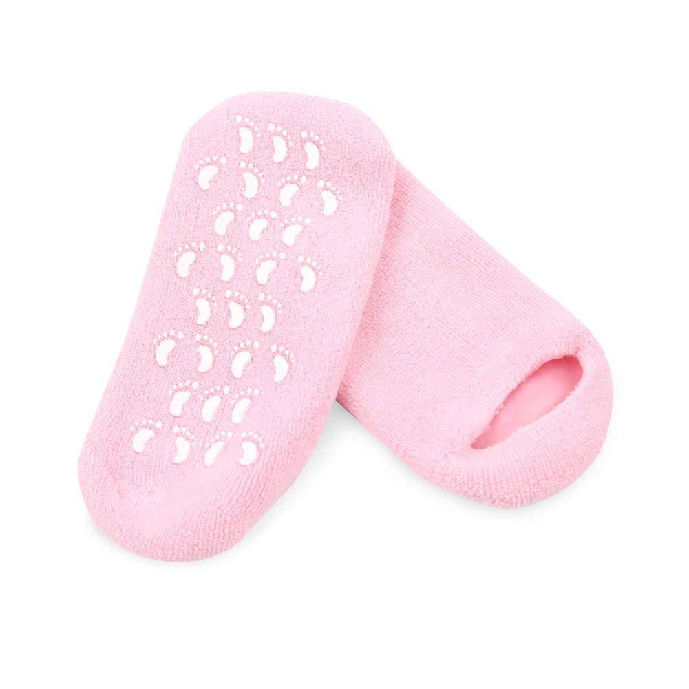 Nearstop Nearstop™ Women Men Moisturizing Gel Socks for Soften Cracked Non-Skid Soft Cotton Gripper Socks Spa Moisturizing Socks Feet Care Treatment (Pink)