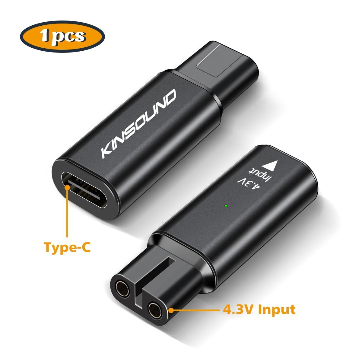 Kinsound Kinsound 4.3V A00390 Type C Shaver Adapter Charging Converter for Philips Norelco Oneblade QP2520 QP2515 QP2620, USB C Shaver Charger Converter Without Charger Cord (1 Pack)