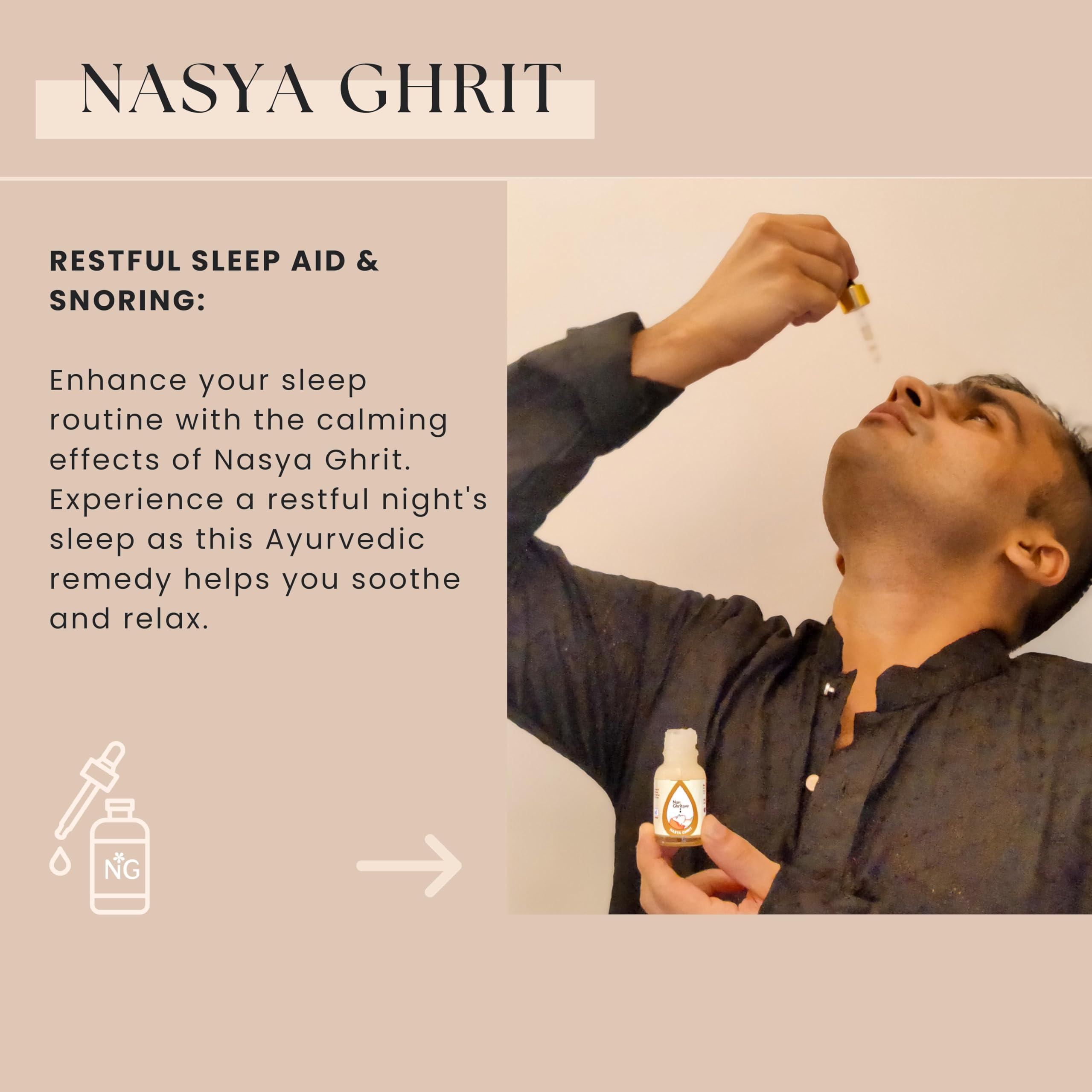 Nav Ghritam Nav Ghritam Nasya Ghrit|Nasal Ghee Drops|Natural Relief For Headache,Congestion,Sinuses,Snoring&Restful Sleep|A2 Desi Ghee|15 Ml(2)