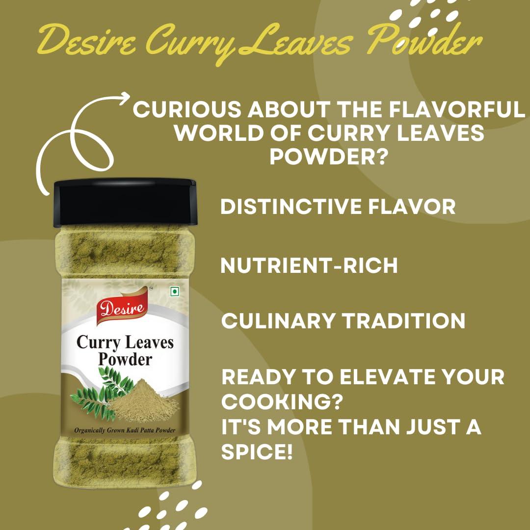 Desire Desire Curry Leaf Powder 80 Gram [Dried Kadi Patta Powder]