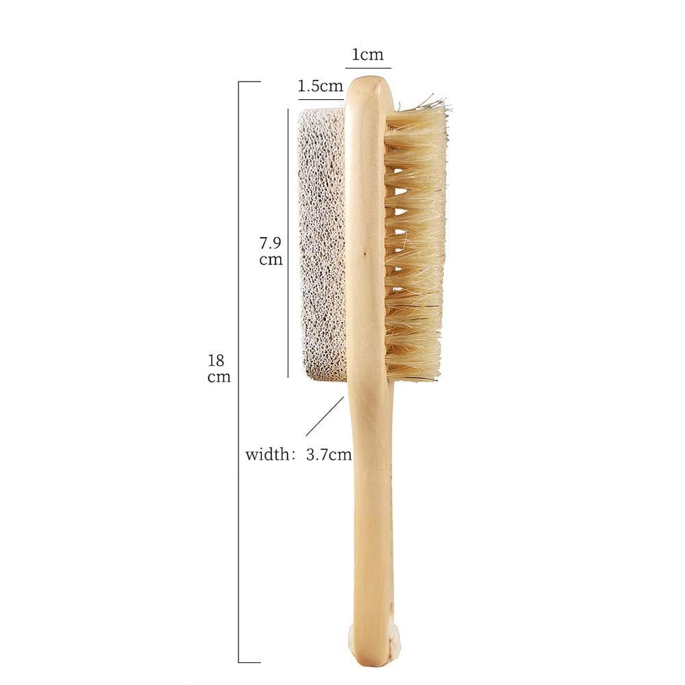 esowemsn 1pc Callus Corn Foot File Remover Pumice Stone Brush Foot Scrubber Exfoliator Double Side with Pumice Stone and Bristle Brush Heel Scraper Pedicure File Removes Dead Skin for Men Women