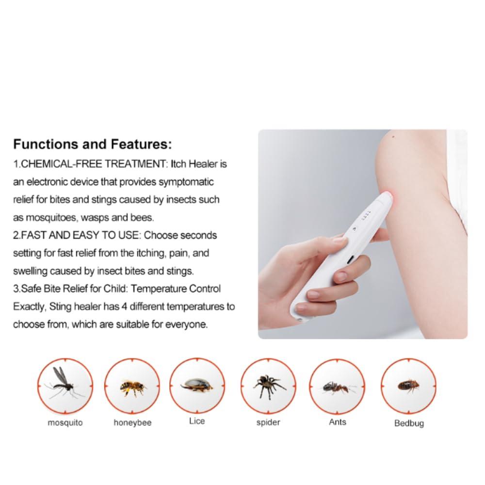 B-Arm B-Arm Insect Bite Healer | Electronic Rechargeable USB Mosquito Bite Healer | Fast and Effective Insect Bite Remedy | Quick Itching Relief Device and Insect Bite Treatment