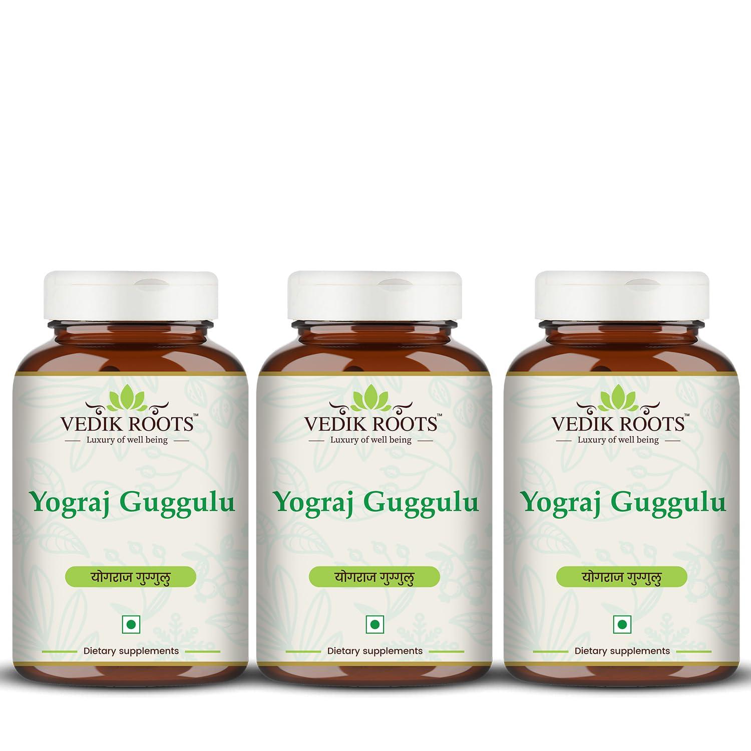 VEDIKROOTS Vedikroots Yograj Guggulu - Ayurvedic Supplement For Joint Pain | Relief From Joint Discomfort | For Swelling & Stiffness | 60 Tablets (Pack of 3)