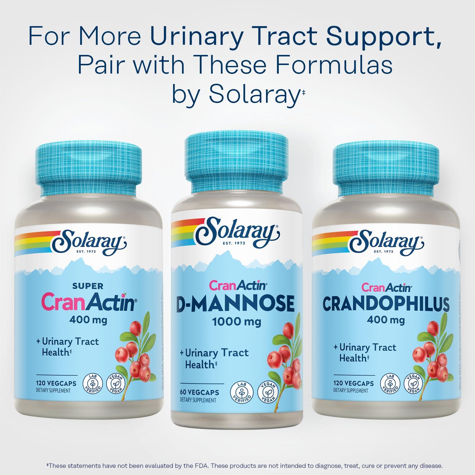 SOLARAY Solaray D-Mannose with Cranactin, 1000 mg, 60 Count