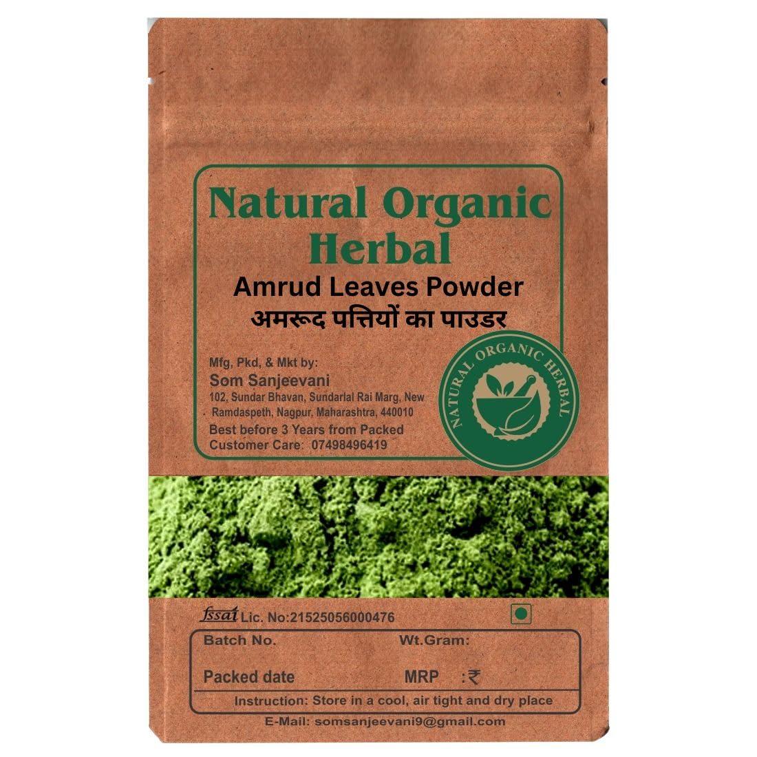 NATURAL ORGANIC HERBAL Natural Organic Herbal Guava Amrud Leaves Powder- 50g -Pure-No Mixing- rich in fiber- -