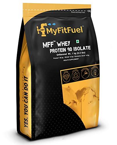 MyFitFuel MyFitFuel MFF Whey Protein 90 Isolate | 1 Kg, 30 Servings (Unflavoured) | Pure 100% Isolate Protein