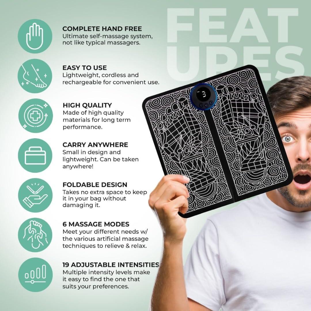 Generic Vitaly Labs Portable Foot Massager - Soothing Comfort & Revitalization for Tired Feet, 15 Minute Massage with 6 Settings, Pulse Sensation with Deep Tissue Results