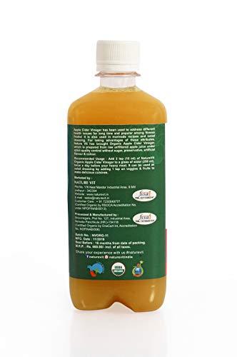 Nature Vit NatureVit Organic Apple Cider Vinegar with Mother, 500ml [Raw, Unfiltered & UnRefined]