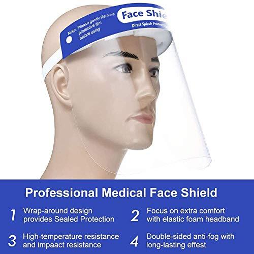 AEC AEC Reusable Safety Face Shield Clear Face Protective Anti Fog Visor for Eye Head Protection, Soft Head Facial Cover/Mask - Made In India (24Pieces)