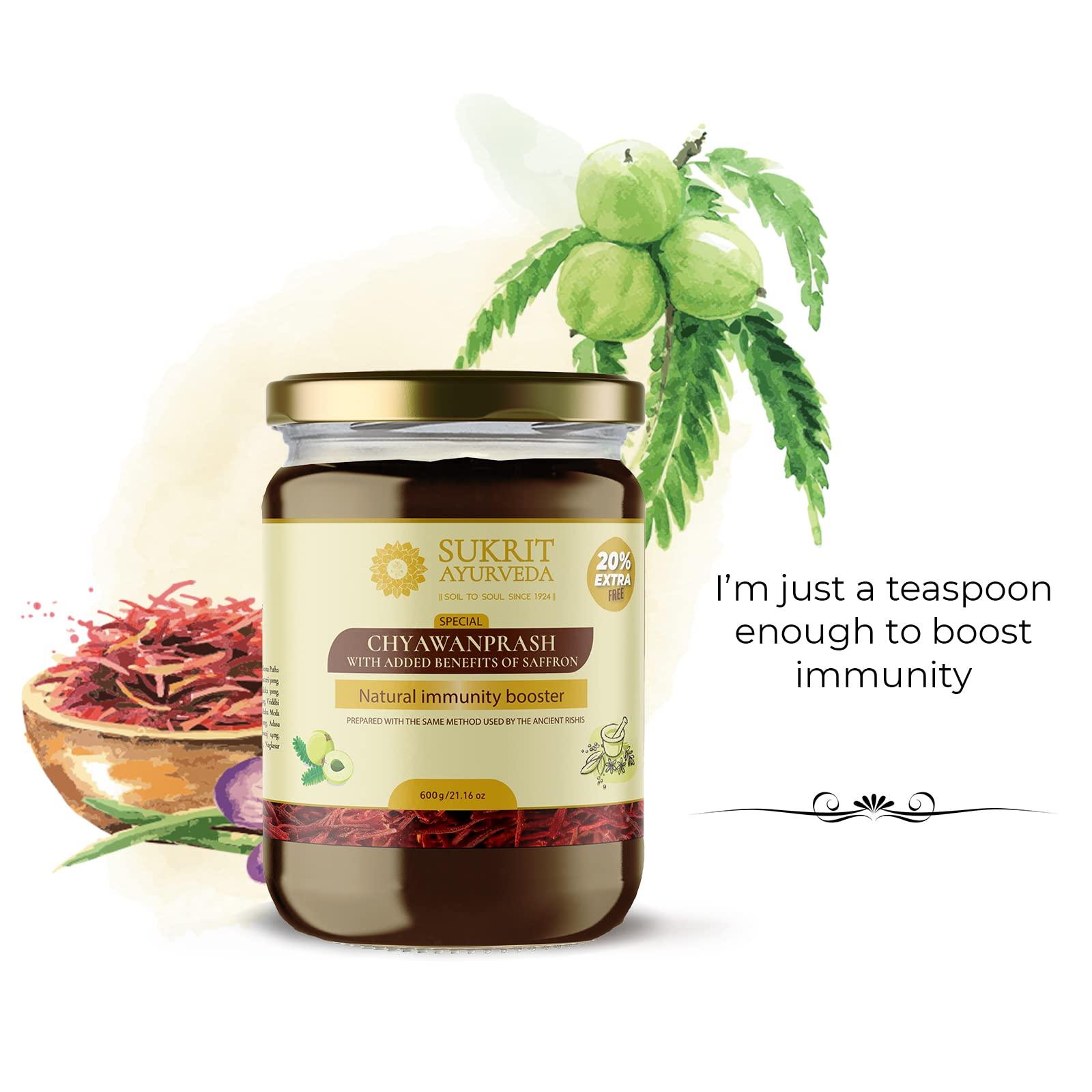 Sukrit Ayurveda Sukrit Ayurveda Special Chyawanprash - Added Mishri, Desi Cow ghee, Amla and Saffron (600g)