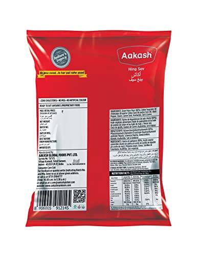 Aakash Namkeen Aakash Namkeen Hing Sev | Sev Made of Cumin, Hing and Other Spices | Famous Snacks of India |450GM | Pack of 3 | 150Gm Each