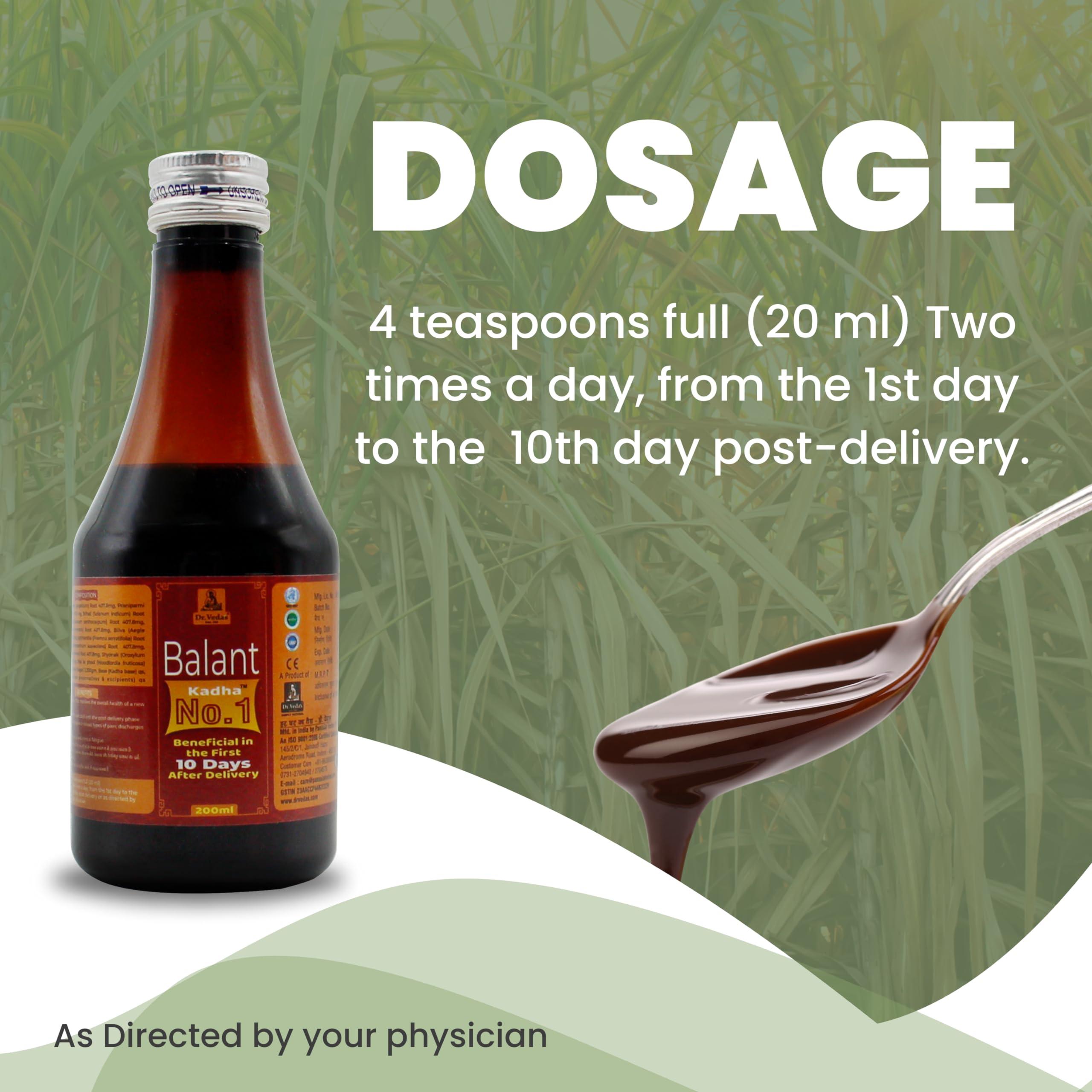 Dr. Veda\'s Dr. Veda\'s Ayurvedic Herbal Balant Kadha | Beneficial In First 10 Days After Delivery - 200ml, Pack of 4