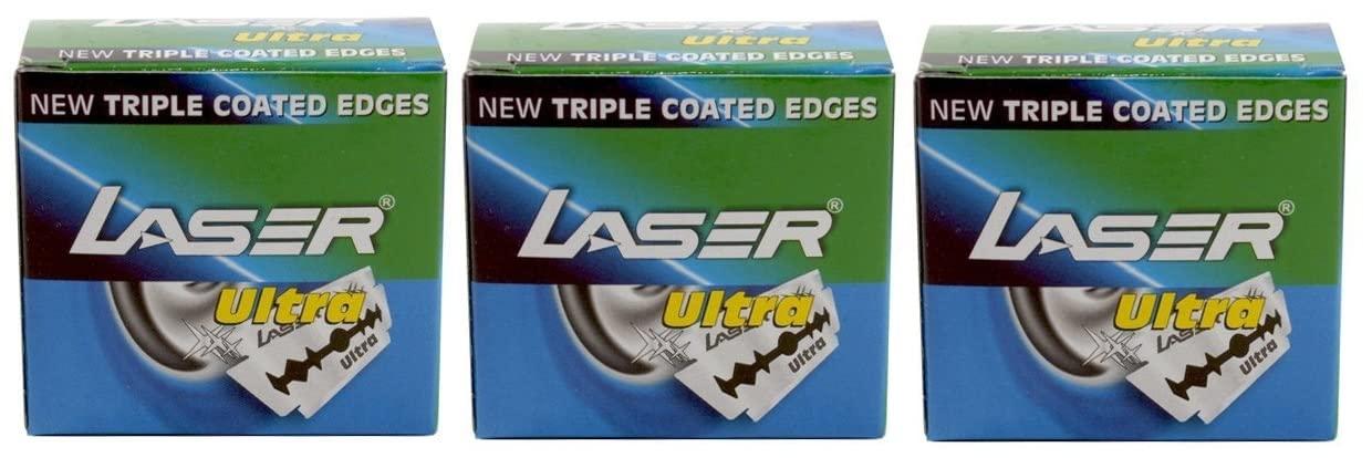 Generic laser shaving Ultra Double Edge Safety Razor Blades with Triple Coated Edges -Set of 50 Pieces | Pack of 3