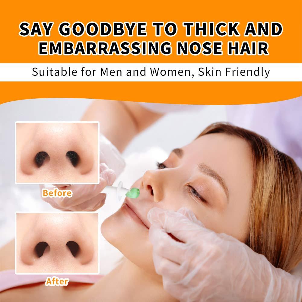 liddy Dance Nose Wax Nose Hair Wax Kit for Men and Women Nose Hair Removal Wax 50g Wax 20 Wax Applicators 10 Nose Wax Pod 1 Measuring Cup 8 Moustache Stencils