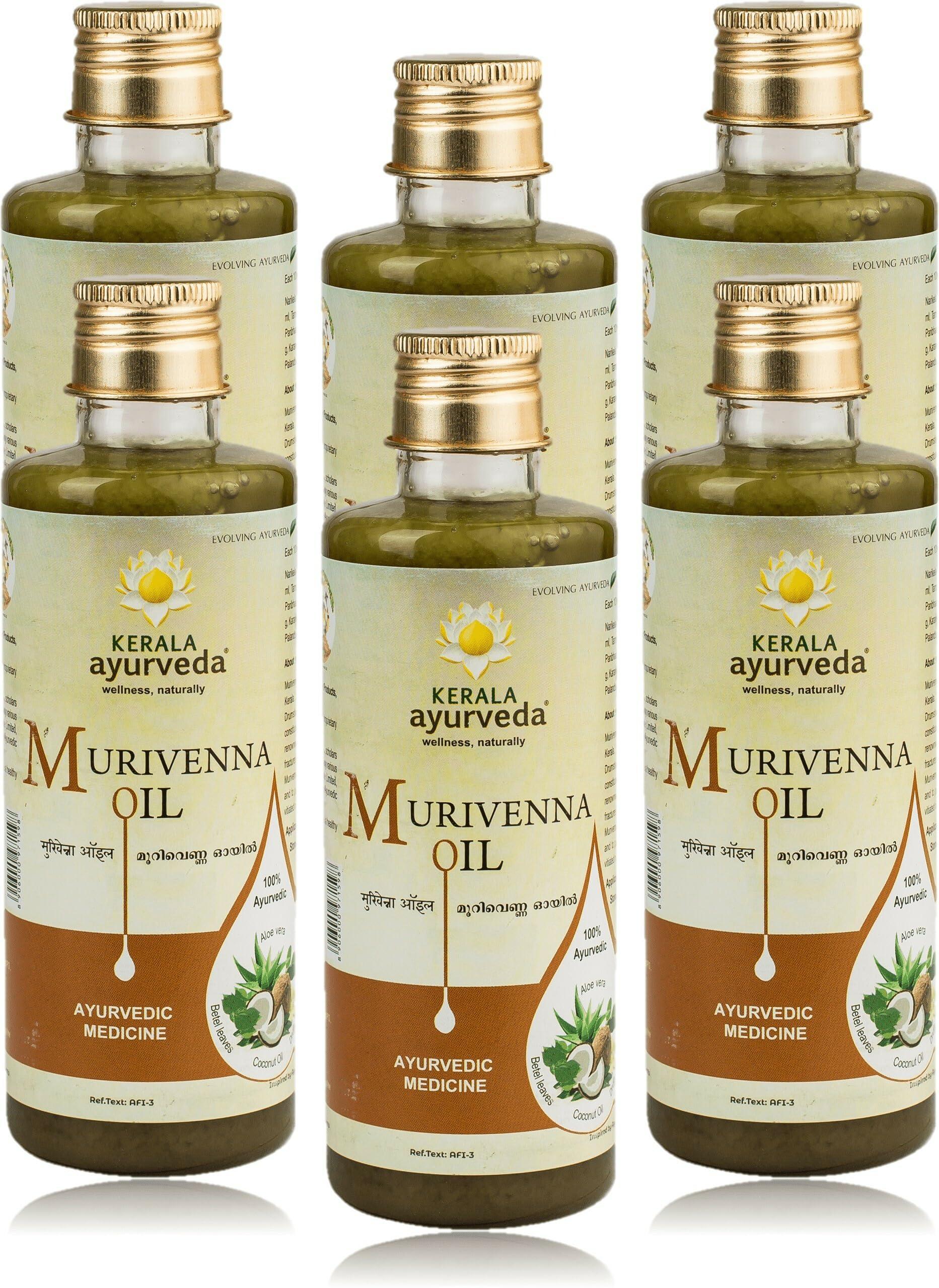 KERALA ayurveda Kerala Ayurveda Murivenna 200ml | Oil for Burns, and Sprains | Ayurvedic Pain Relief Oil | x Pack of 6