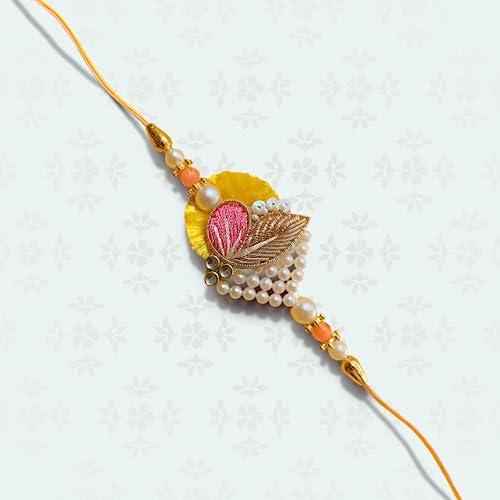 ANAND ANAND Sweets Raksha Bandhan/Rakhi Royal Delicacies Gift box | Assorted Sweets (375g) + Rakhi + Greeting card combo/Rakhi Set | Mouth Watering Pure Desi Ghee sweets | For brother, sister, bhabhi