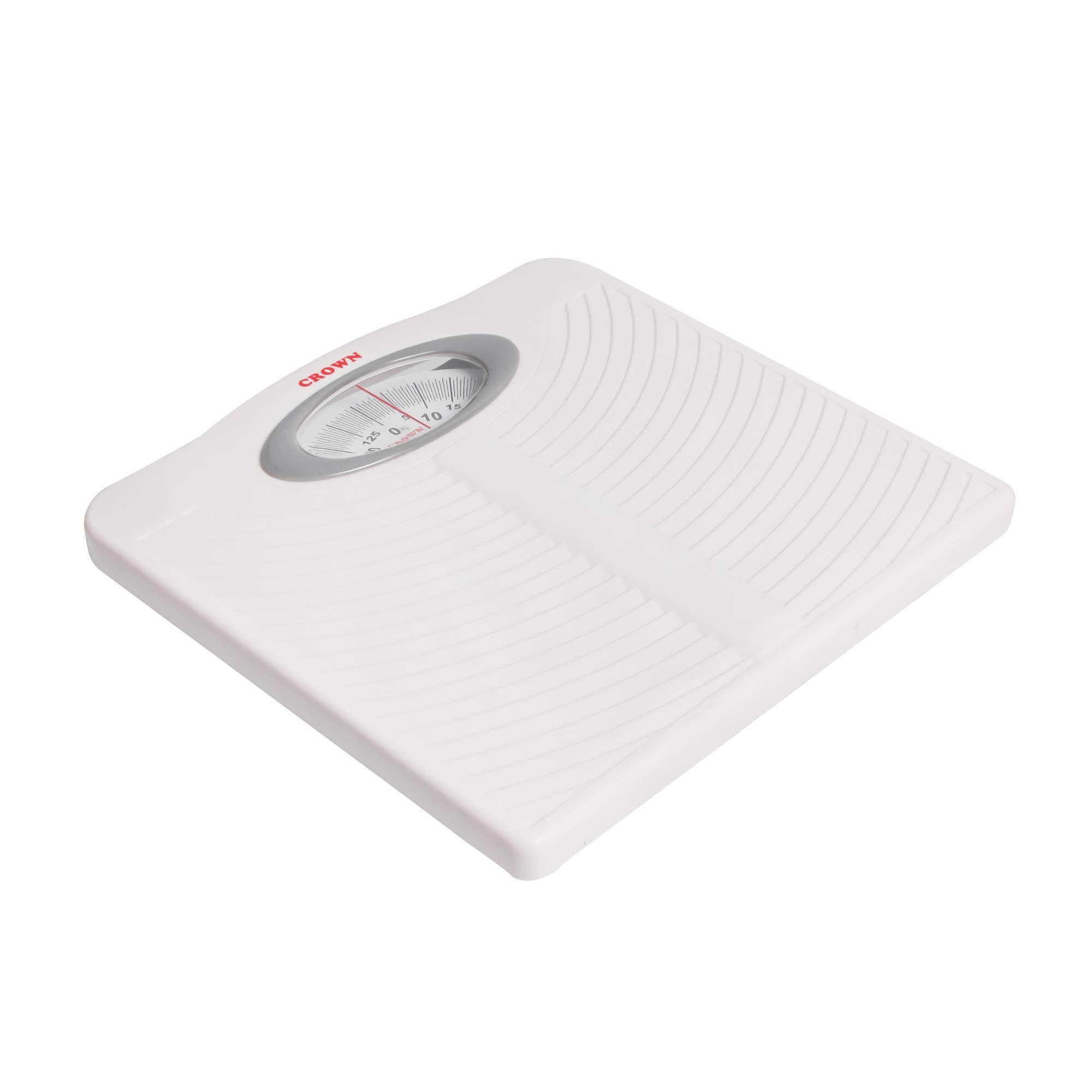 CROWN CROWN Diamond Deluxe Personal Bathroom Weighing Scale For Human Body, Mechanical Manual Analog Weighing Scale upto 130 kgs capacity (White)