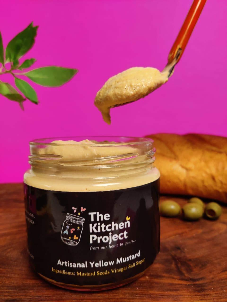The Kitchen Project The Kitchen Project, Artisanal Yellow Mustard Spread Jar - 300 Grams. Delicious Homemade Authentic Mustard with a Strong bite.