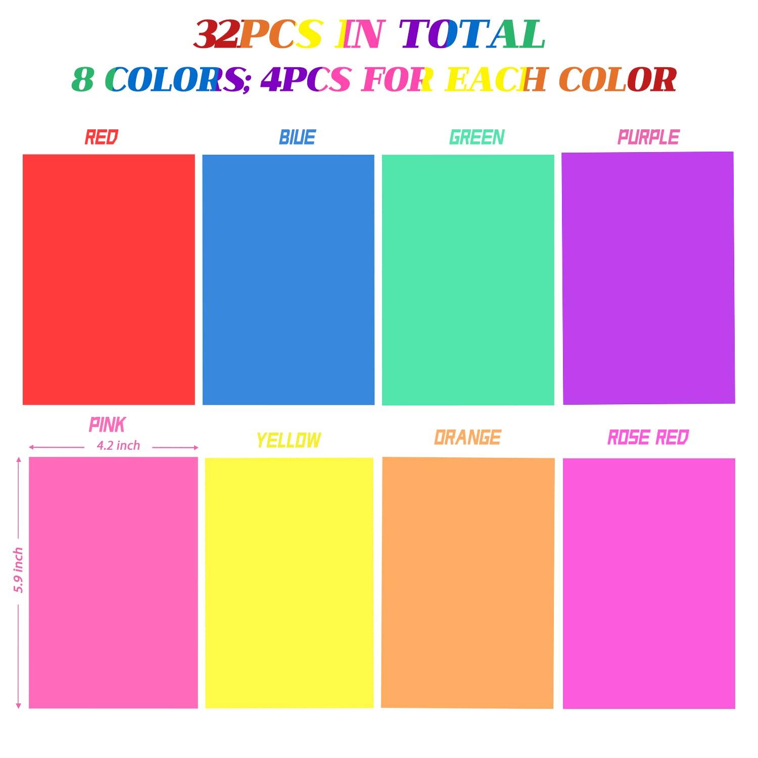 FFNIU 32 Pcs Colored Overlays Dyslexia, Reading Color Overlays, Dyslexia Tools for Kids, ADHD and to Reduce Visual Stress, A6 Size