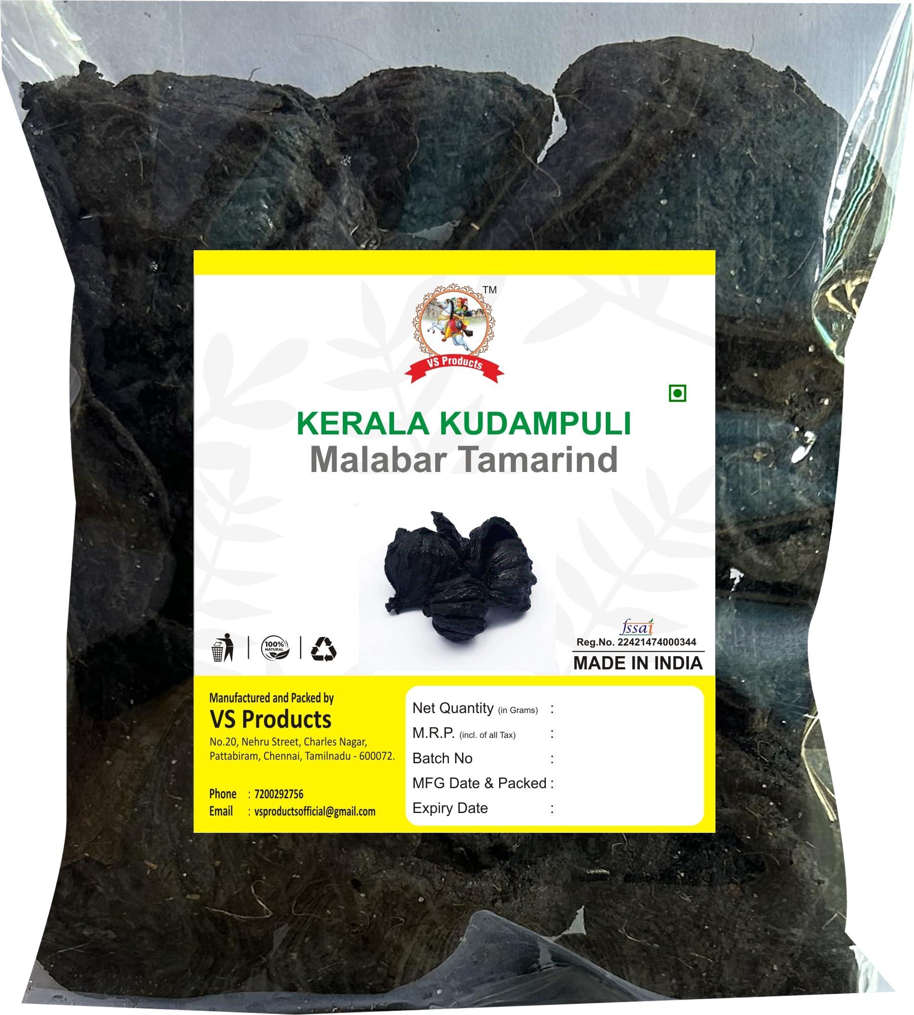 VS Products VS Products Kudampuli, 800g, Malabar Tamarind, Brindle Berry, Gracinia Cambogia, Gambooge, Goraka, (Pack of 8 X 100gm)