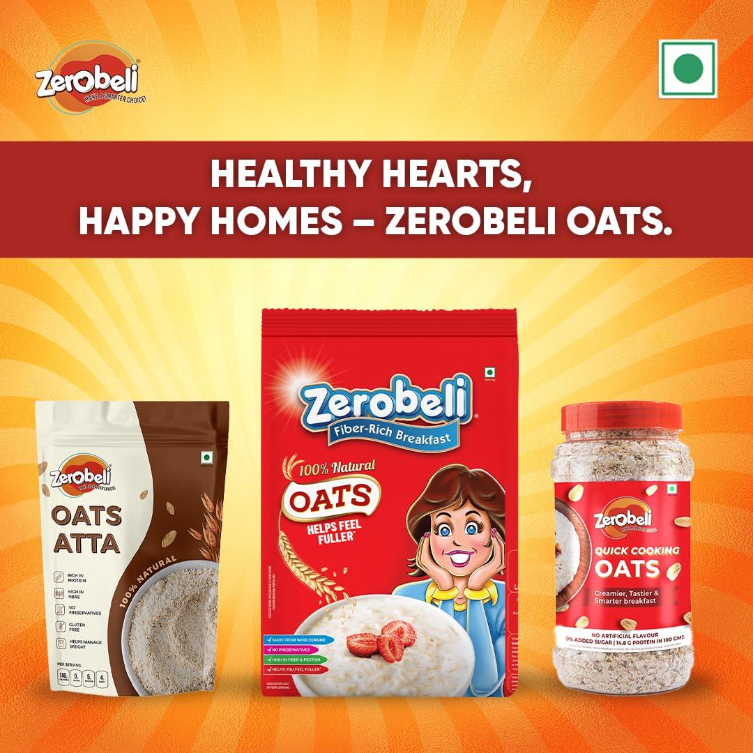 Zerobeli Zerobeli 100% Natural Wholegrain Porridge Oats 1kg - No Preservatives|High in Fiber & Protein|Rich in Antioxidants|