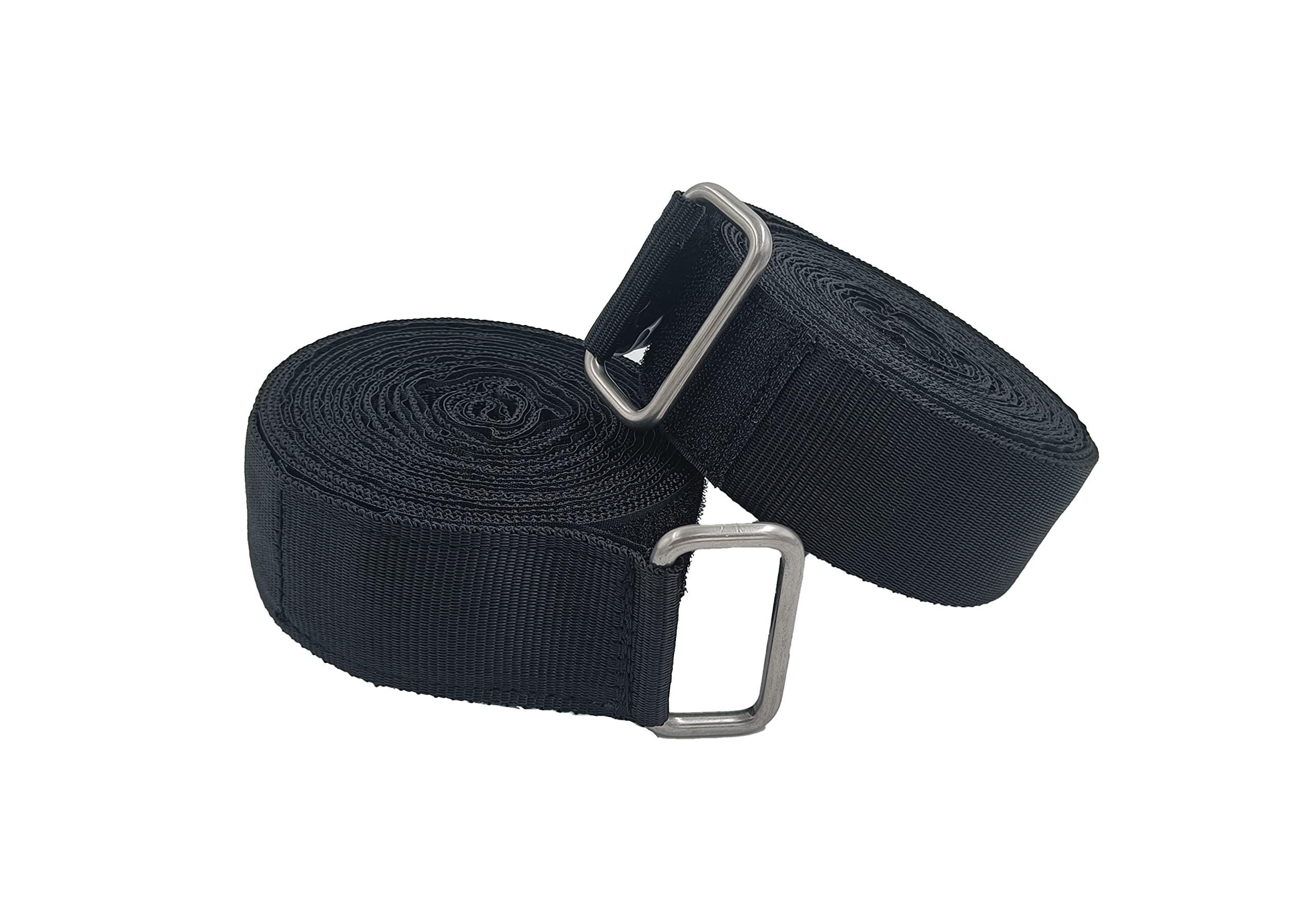 Generic Reusable heavy duty Pallet Safety Belt Straps for stabilize the pallet load while stored in warehouse racks. (Poly Propylene Black Colour - 2" Width x 5Meters Length) Full Velcro Type.