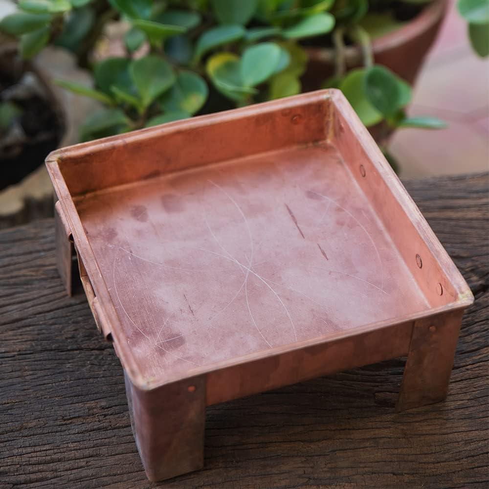 Omkriya Omkriya Pure Copper Hawan Kund With Handle On Both Side, For Yagya, Hawan & Poojan Purpose (10 INCHES)